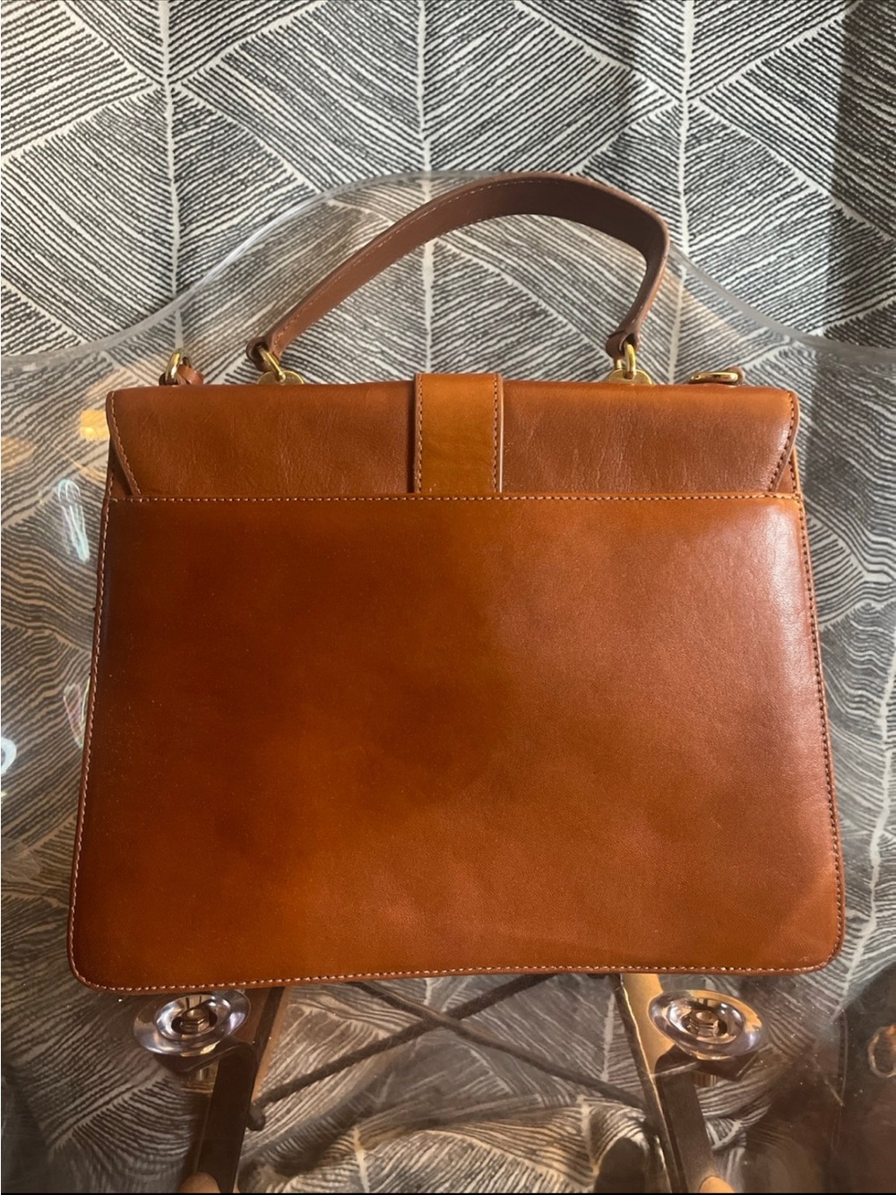 Brahmin Saddle Brown Leather Top-Handle Satchel - Picture 10 of 12